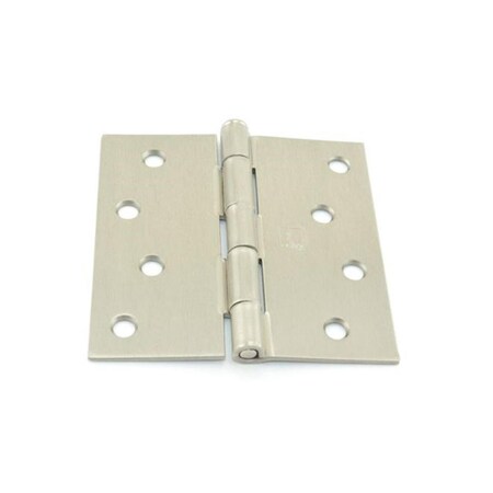 Patioplus 4 x 4 in. Steel Square Corner Full Mortise Plain Bearing Residential Hinge, No. 032829 Satin Nickel PA1633625